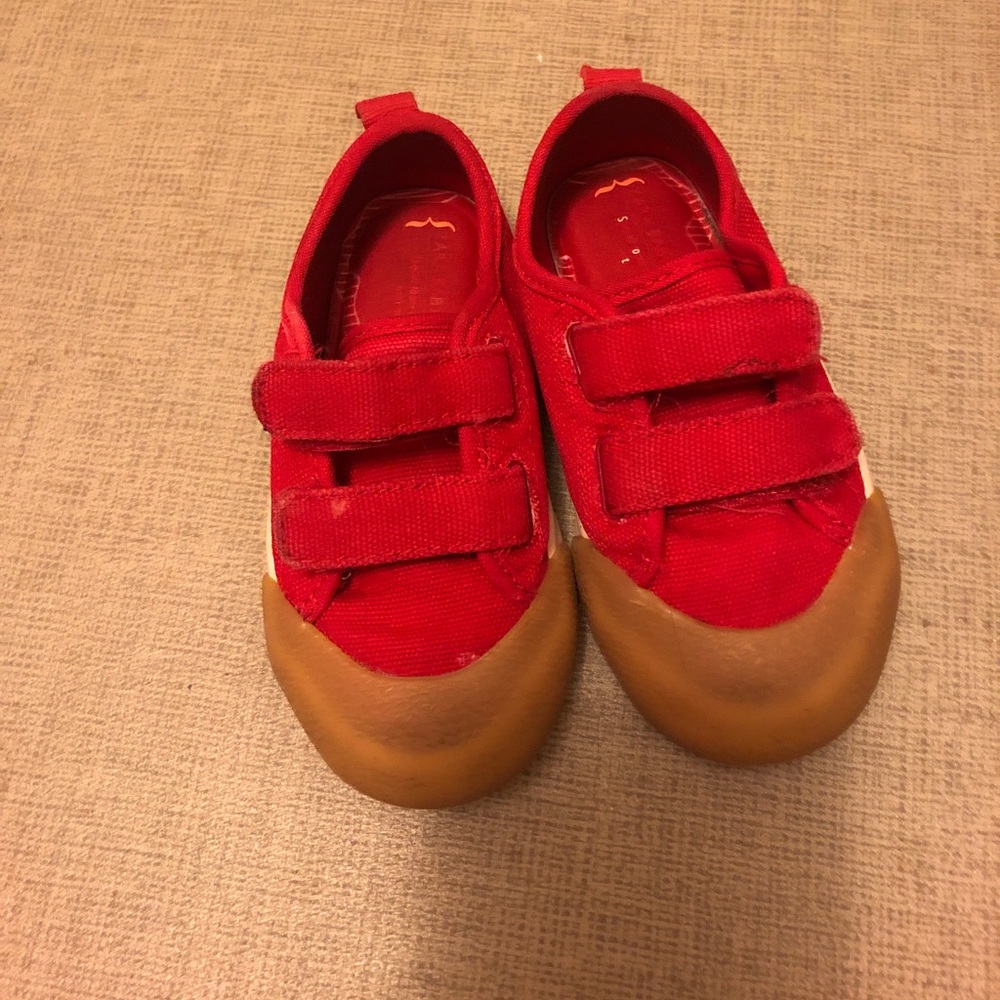 Zara red strap sneakers